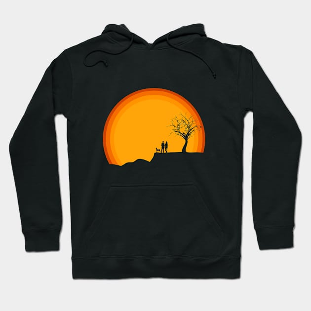 Silhouette sunset lovers Hoodie by Insignis